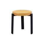 Teras Siyah Metal Ayak İstiflenebilir Mutfak-Balkon Taburesi Sarı - 4 Adet - Görsel 2