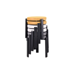 Teras Siyah Metal Ayak İstiflenebilir Mutfak-Balkon Taburesi Karışık 3 - 6 Adet