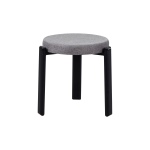 Teras Siyah Metal Ayak İstiflenebilir Mutfak-Balkon Taburesi Gri - 4 Adet - Görsel 2