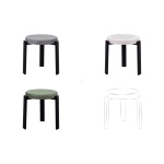 Teras Siyah Metal Ayak İstiflenebilir Mutfak-Balkon Taburesi Karışık 1 - 6 Adet - Görsel 2