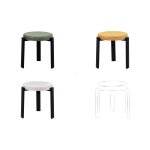 Teras Siyah Metal Ayak İstiflenebilir Mutfak-Balkon Taburesi Karışık 2 - 6 Adet - Görsel 2