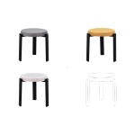 Teras Siyah Metal Ayak İstiflenebilir Mutfak-Balkon Taburesi Karışık 3 - 6 Adet - Görsel 2