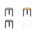 Teras Siyah Metal Ayak İstiflenebilir Mutfak-Balkon Taburesi Karışık 4 - 6 Adet - Görsel 2