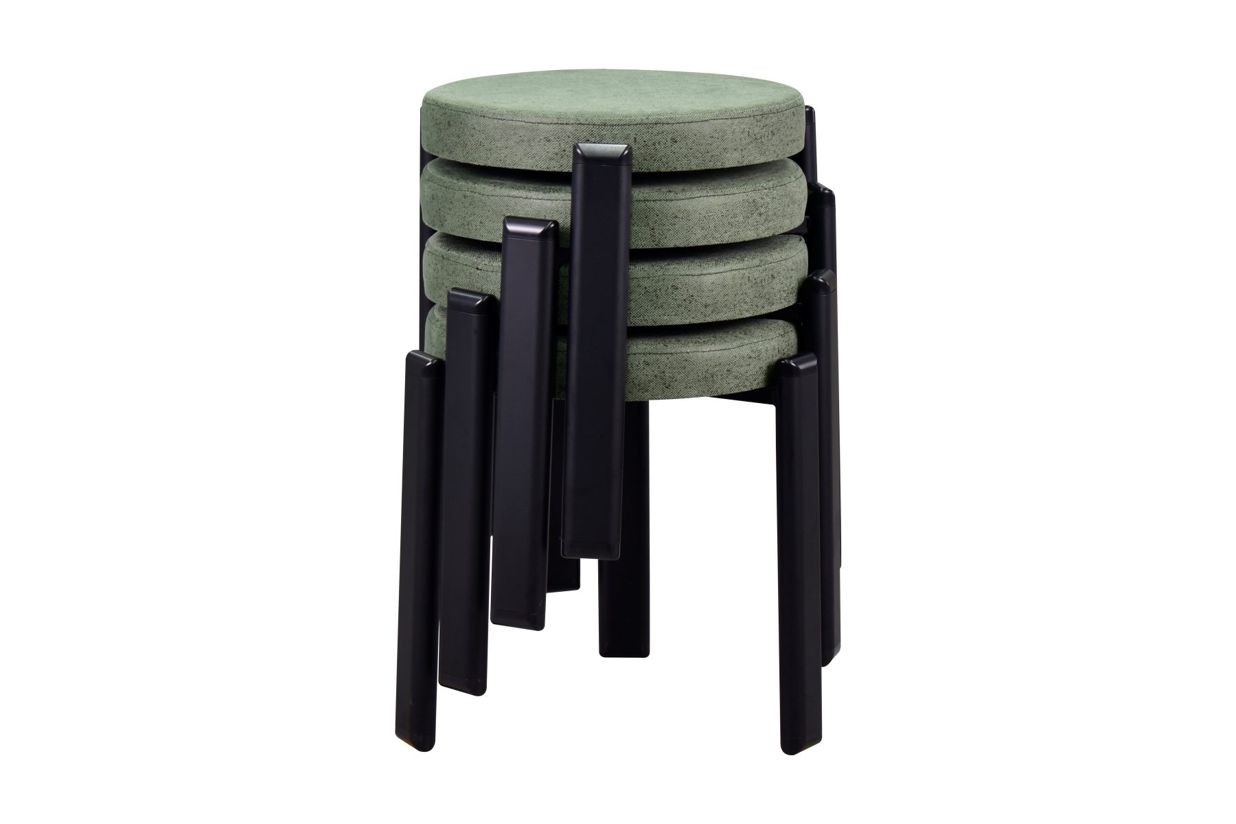 idea-soft-teras-tabure-siyah-ayak-sigma5 Teras Siyah Metal Ayak İstiflenebilir Mutfak-Balkon Taburesi Yeşil - 4 Adet - Görsel 1