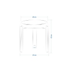 Teras Siyah Metal Ayak İstiflenebilir Mutfak-Balkon Taburesi Gri - 2 Adet - Görsel 4