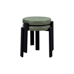 Teras Siyah Metal Ayak İstiflenebilir Mutfak-Balkon Taburesi Yeşil - 2 Adet