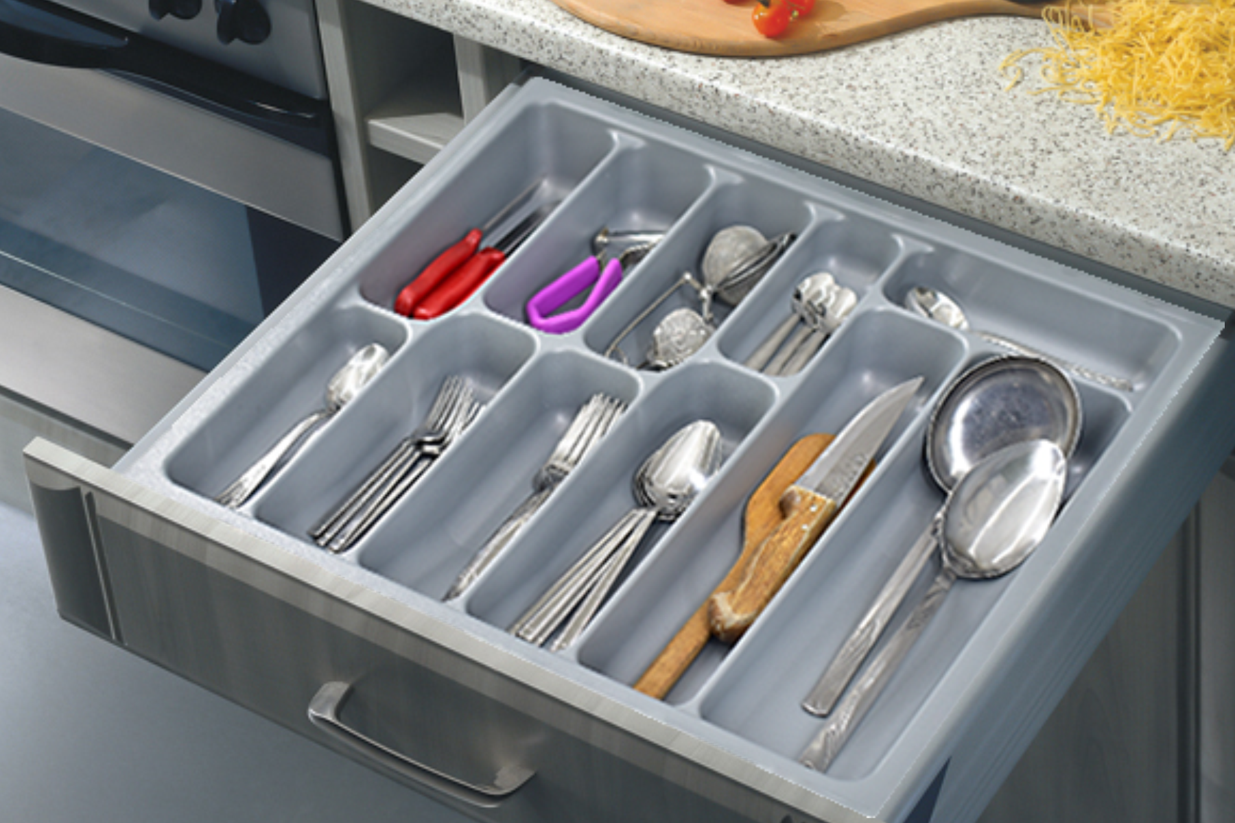 idea-soft-vilinzehome-kepcelik-trendyol Vilinze Çekmece İçi Kaşıklık 45x45 cm - Görsel 1