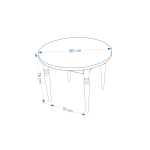 Turna Yuvarlak Mutfak Masası - 100 cm Naturel - Görsel 2