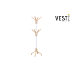 Vesti Ahşap Ayaklı Beyaz Metal Portmanto Elbise Askılığı Naturel - 8 Kollu - Görsel 2