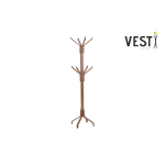 Vesti Ahşap Ayaklı Portmanto Elbise Askılığı Kestane - 8 Kollu - Görsel 2