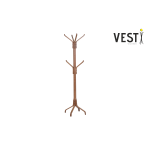 Vesti Ahşap Ayaklı Portmanto Elbise Askılığı Kestane - 6 Kollu - Görsel 2