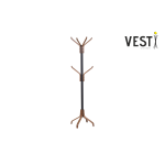 Vesti Ahşap Ayaklı Siyah Metal Portmanto Elbise Askılığı Kestane - 6 Kollu - Görsel 2