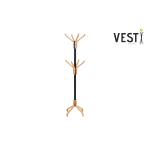 Vesti Ahşap Ayaklı Siyah Metal Portmanto Elbise Askılığı Naturel - 8 Kollu - Görsel 2