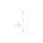 Vesti Ahşap Ayaklı Siyah Metal Portmanto Elbise Askılığı Naturel - 8 Kollu - Görsel 3