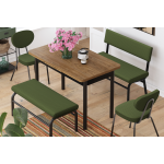 Damla Sandalye Peri Bank Elmas Mutfak Masası Takımı - 80x120 cm