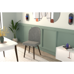 Mara Ahşap Ayak Sigma Sandalye Gri - Kestane