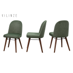 Mara Ahşap Ayak Sigma Sandalye Yeşil - Kestane - Görsel 2