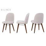 Mara Ahşap Ayak Sigma Sandalye Beyaz - Kestane - Görsel 3