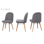 Mara Ahşap Ayak Sigma Sandalye Gri - Naturel - Görsel 3