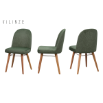 Mara Ahşap Ayak Sigma Sandalye Yeşil - Naturel - Görsel 2