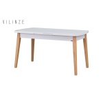 Aras Ahşap Yemek Masası Beyaz/Naturel - 90*160 cm