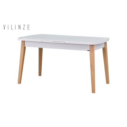 Aras Ahşap Yemek Masası Beyaz/Naturel - 80*140 cm