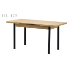 Elmas Metal Siyah Ayak Yemek Masası - 80x120 cm (80x150 cm) Naturel - Görsel 2