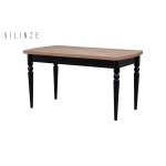 Turna Ahşap Yemek Masası - 80x140cm (80x180cm) Kestane/Siyah