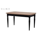 Turna Ahşap Yemek Masası - 80x140cm (80x180cm) Kestane/Siyah