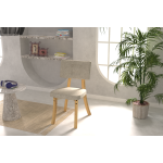 Mir 02 Ahşap Sandalye Beyaz - Naturel