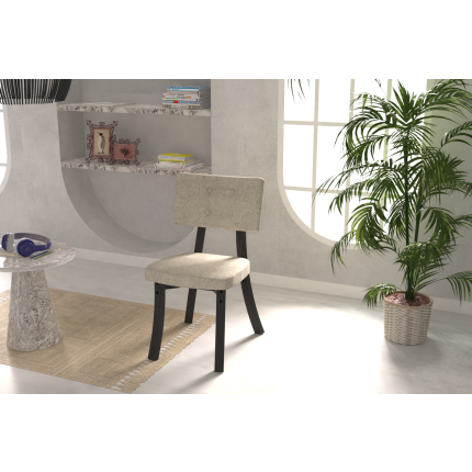 Mir 02 Ahşap Sandalye Beyaz - Siyah