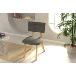 Mir 02 Ahşap Sandalye Gri - Naturel - Görsel 4