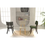 Mir 02 Ahşap Sandalye Beyaz - Naturel - Görsel 2