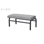 Peri Metal Siyah Ayak Sevilla Sırtsız Bank Gri