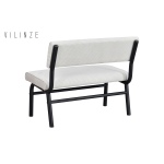 Peri Metal Siyah Ayak Sevilla Sırtlı Bank Beyaz - Görsel 2