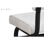 Peri Metal Siyah Ayak Sevilla Sırtlı Bank Beyaz - Görsel 3