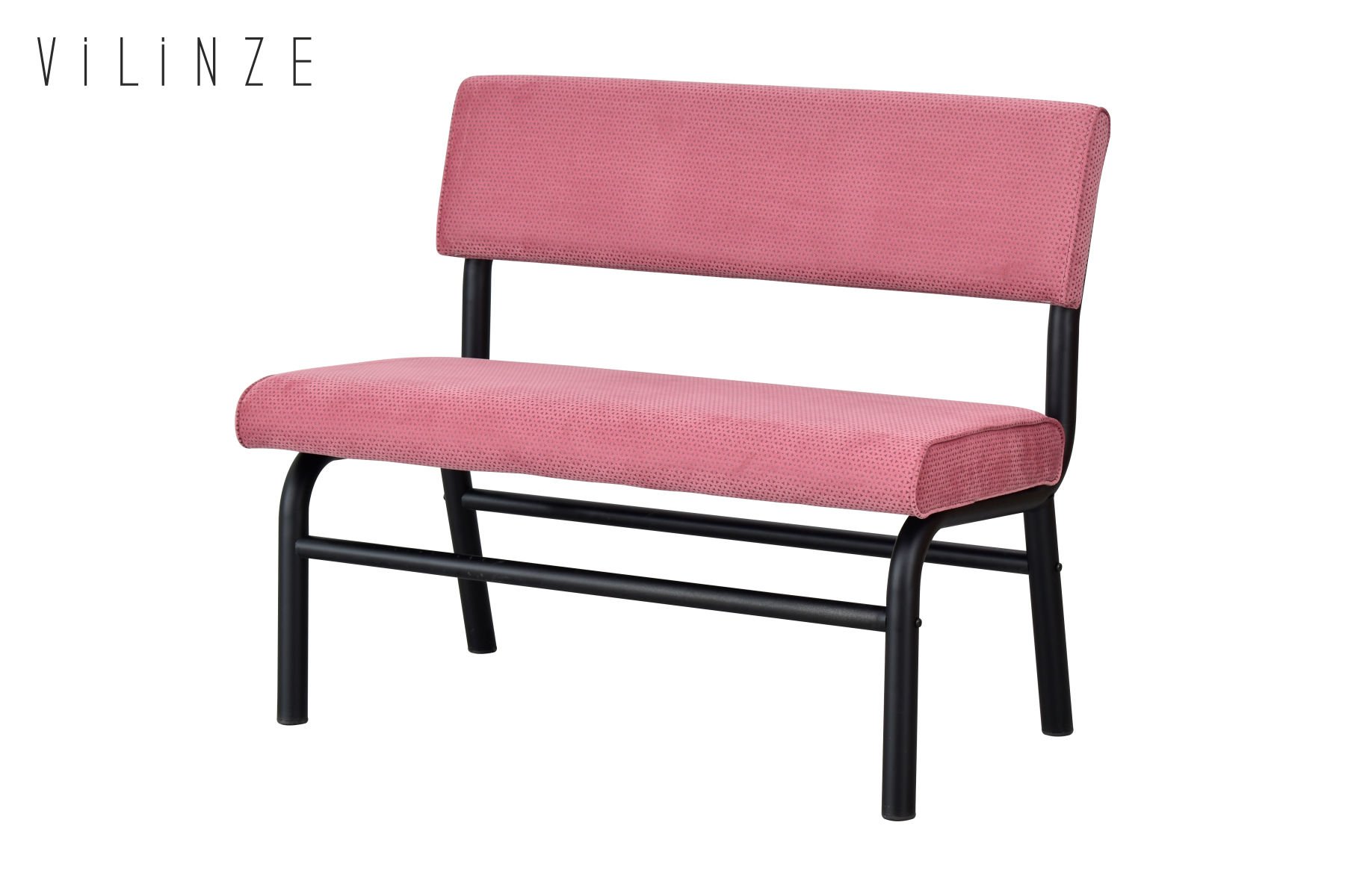 peri70-siyah-sevilla13 Peri Metal Siyah Ayak Sevilla Sırtlı Bank Pembe - Görsel 1