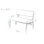 Peri Metal Siyah Ayak Sevilla Sırtlı Bank - Görsel 4