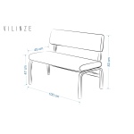 Peri Metal Siyah Ayak Sevilla Sırtlı Bank Gri - Görsel 4