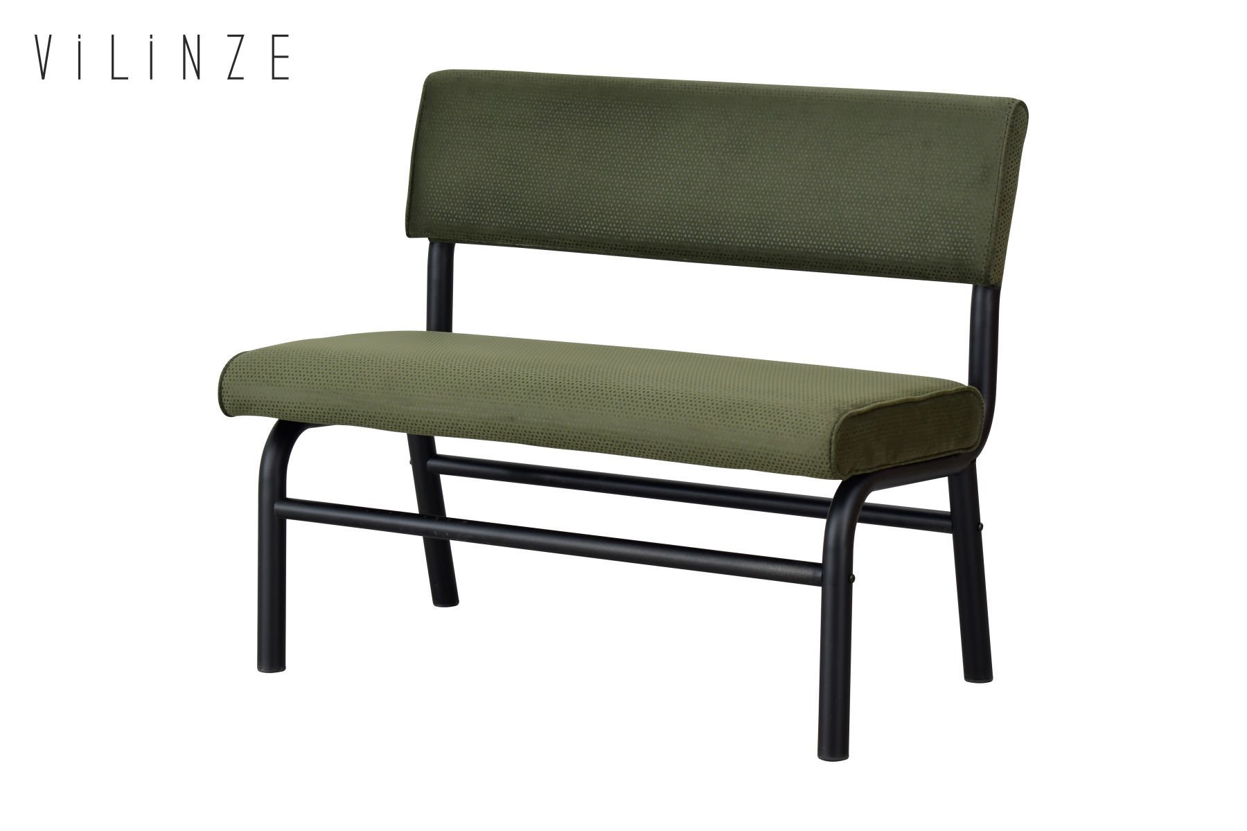 peri70-siyah-sevilla4 Peri Metal Siyah Ayak Sevilla Sırtlı Bank Yeşil - Görsel 1