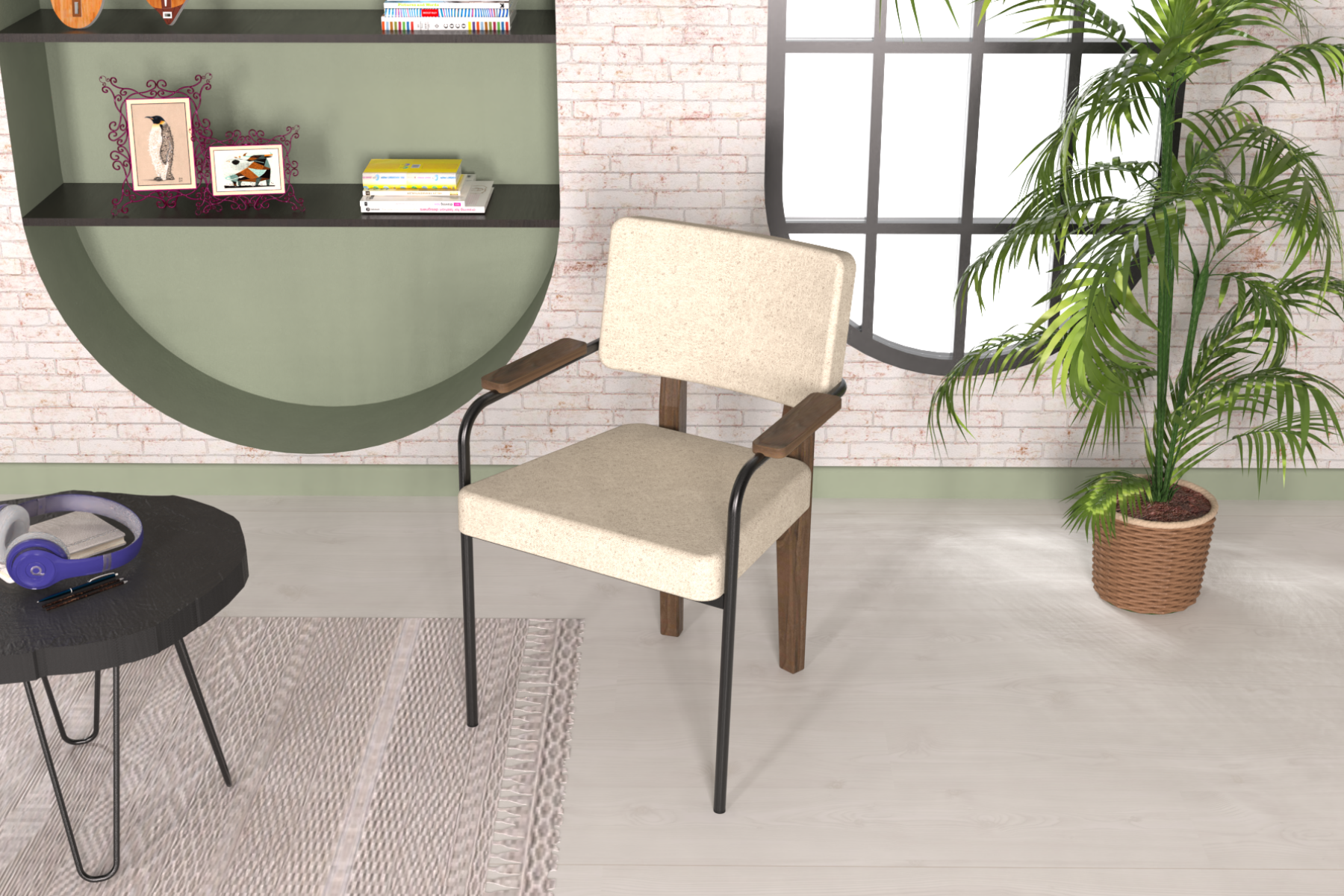 saray-sandalye3 Saray Ahşap-Metal Siyah Ayak Sigma Sandalye Kestane - Beyaz - Görsel 1