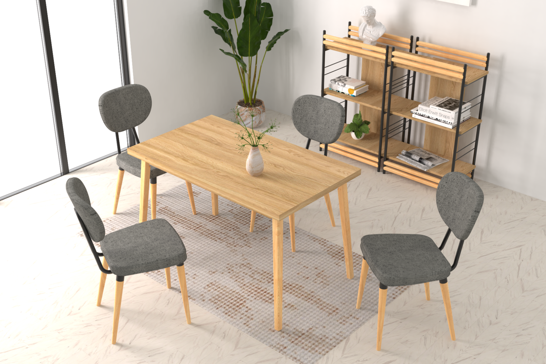 sigma-deniz-sandalye-avanos-mutfak-masasi-takimlari-ideasoft3 Deniz Sandalye Avanos Ahşap Mutfak Masası Takımı - 70x120 Cm Gri - Naturel - Görsel 1