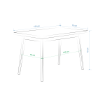 Deniz Sandalye Avanos Ahşap Mutfak Masası Takımı - 70x120 Cm Gri - Beyaz/Naturel - Görsel 3