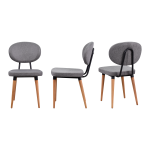 Deniz Sandalye Avanos Ahşap Mutfak Masası Takımı - 70x120 Cm Gri - Beyaz/Naturel - Görsel 4