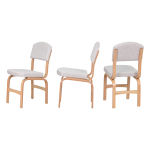 Ege Sandalye Avanos Yuvarlak Ahşap Mutfak Masası Takımı - 90x90 Cm Beyaz - Beyaz/Naturel - Görsel 3