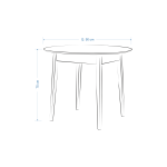 Ege Sandalye Avanos Yuvarlak Ahşap Mutfak Masası Takımı - 90x90 Cm Gri - Naturel - Görsel 5