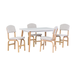 Ege Sandalye Avanos Ahşap Mutfak Masası Takımı - 70x120 Cm Beyaz - Beyaz/Naturel - Görsel 2