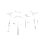 Ege Sandalye Avanos Ahşap Mutfak Masası Takımı - 70x120 Cm Beyaz - Beyaz/Naturel - Görsel 7