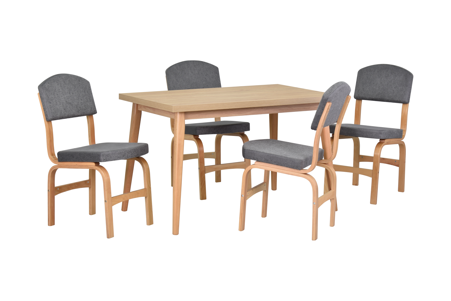 sigma-ege-mutfak-masasi-takimlari-ideasoft2 Ege Sandalye Avanos Ahşap Mutfak Masası Takımı - 70x120 Cm Gri - Naturel - Görsel 1