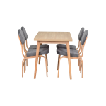 Ege Sandalye Avanos Ahşap Mutfak Masası Takımı - 70x120 Cm Gri - Naturel - Görsel 2